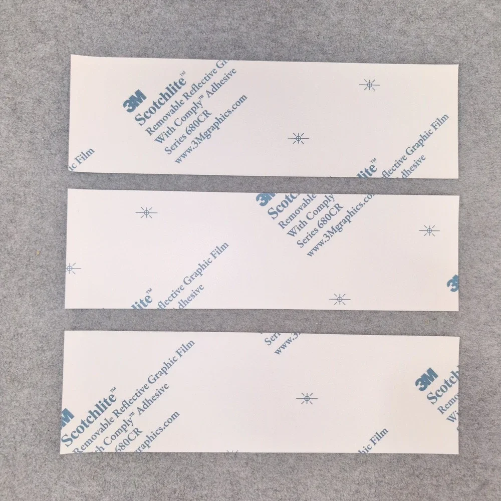 3M Scotchlite 680CR‎ Reflective Blue Graphic Film Adhesive Decal Strips 3 Pack